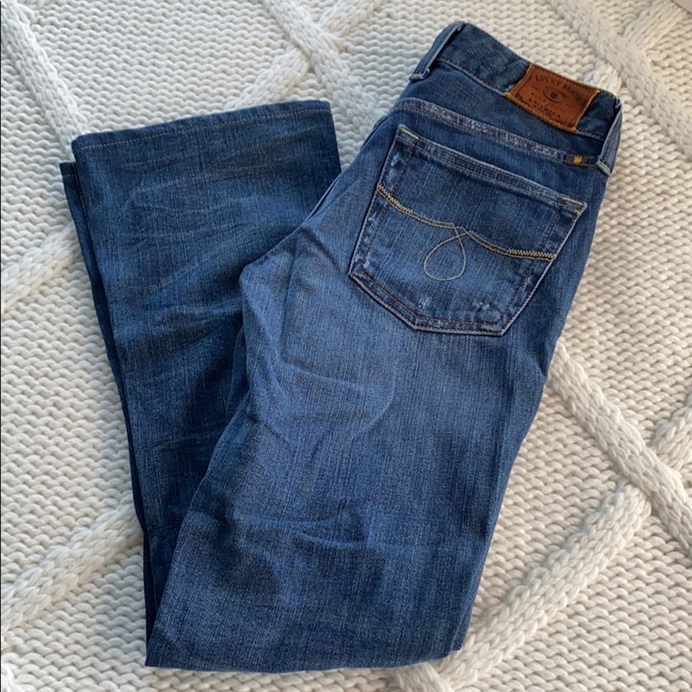 Lucky Brand Women’s Boot Cut Jeans in Dark Blue Wash